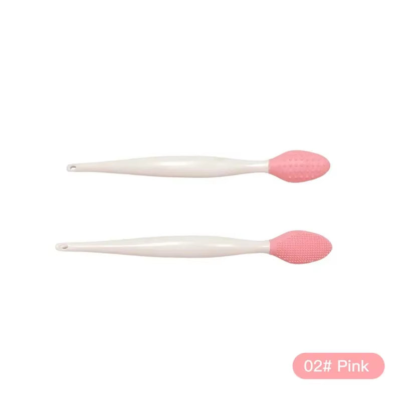 Skin Care Lip Exfoliating Facial Cleansing Face Scrub Nose Clean Brush Blackhead Remove Silicone Double-Sided Skin Care Tool