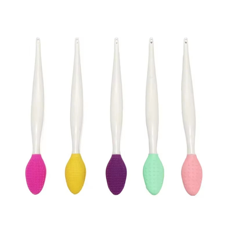 Skin Care Lip Exfoliating Facial Cleansing Face Scrub Nose Clean Brush Blackhead Remove Silicone Double-Sided Skin Care Tool