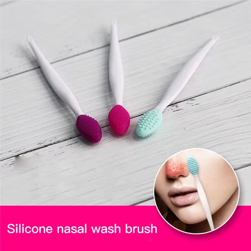 Skin Care Lip Exfoliating Facial Cleansing Face Scrub Nose Clean Brush Blackhead Remove Silicone Double-Sided Skin Care Tool