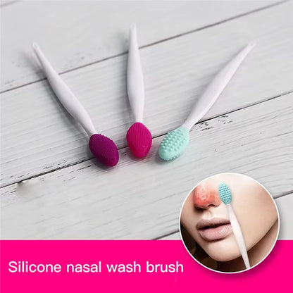 Skin Care Lip Exfoliating Facial Cleansing Face Scrub Nose Clean Brush Blackhead Remove Silicone Double-Sided Skin Care Tool